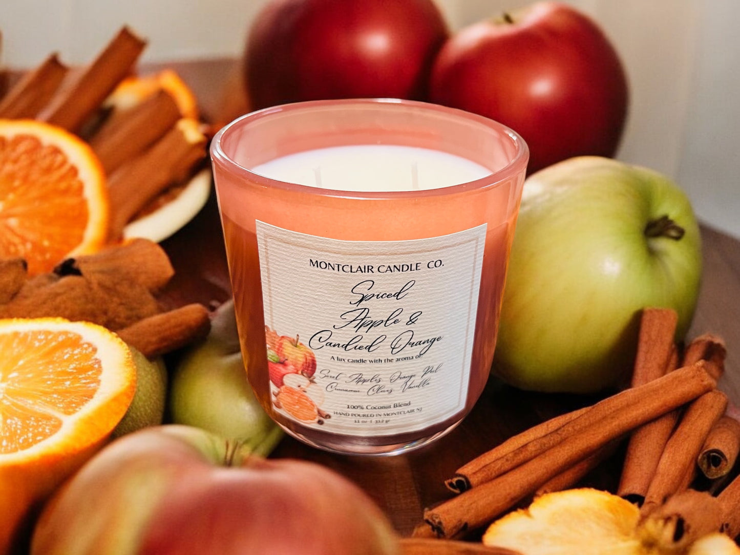 "Spiced Cider Apple Orange" Luxe Olive Coconut Wax Candle | 11 oz