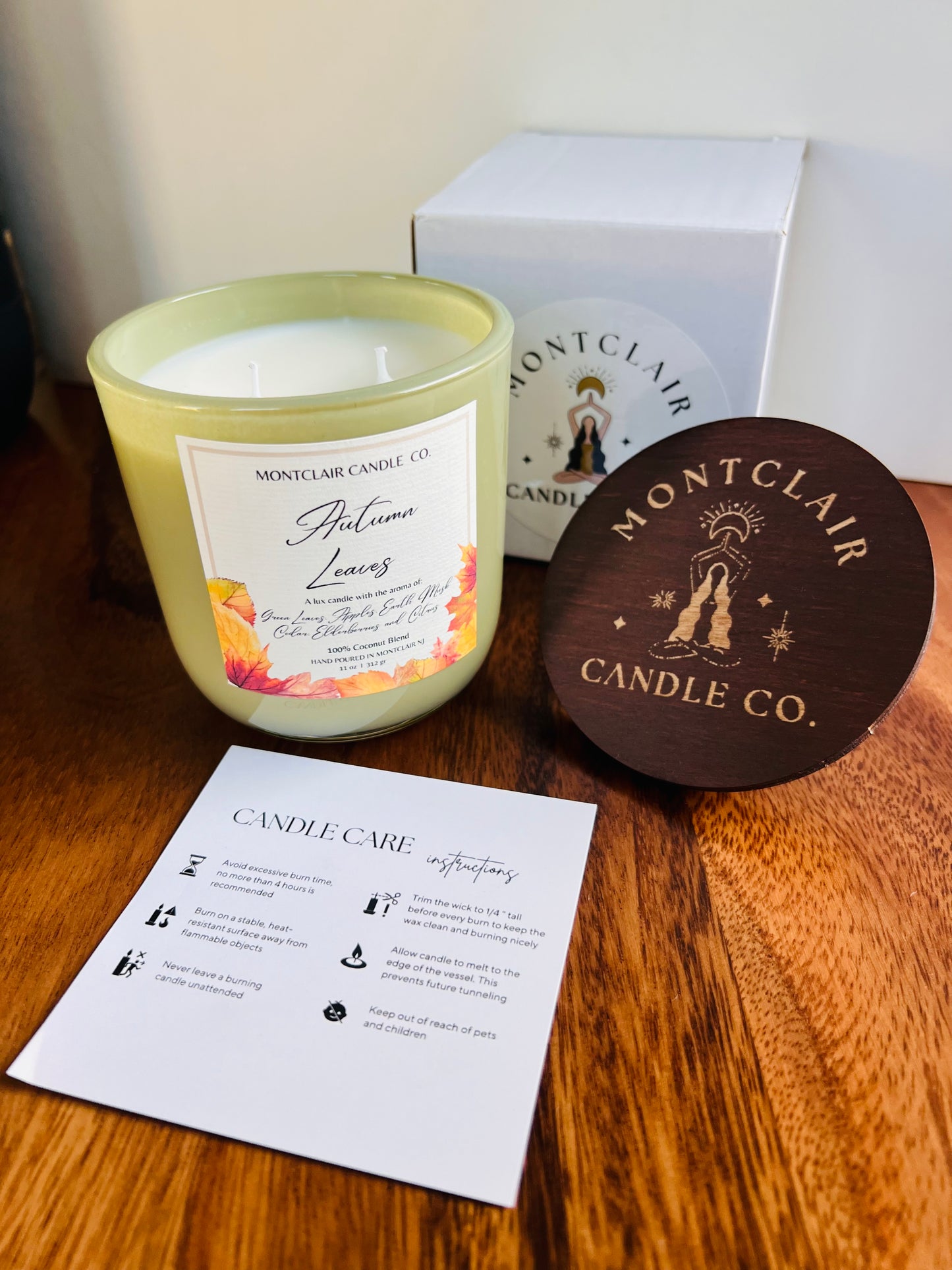 "Fall Leaves" Luxe Olive Coconut Wax Candle | 11 Oz