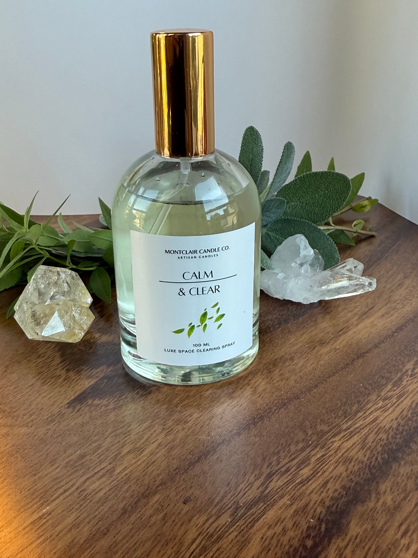 "Calm and Clear" Crystal Infused Room Spray | Focus & Mental Clarity Reiki Room Spray | 100 ML