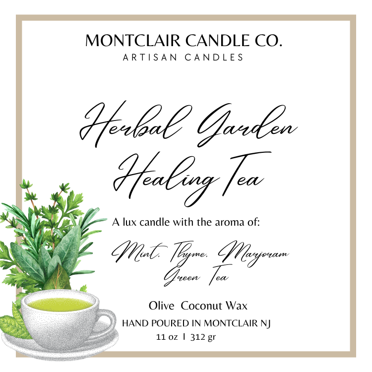 "Garden Healing Tea" Luxe Aromatherapy Candle | Olive Wax Blend | 11 oz