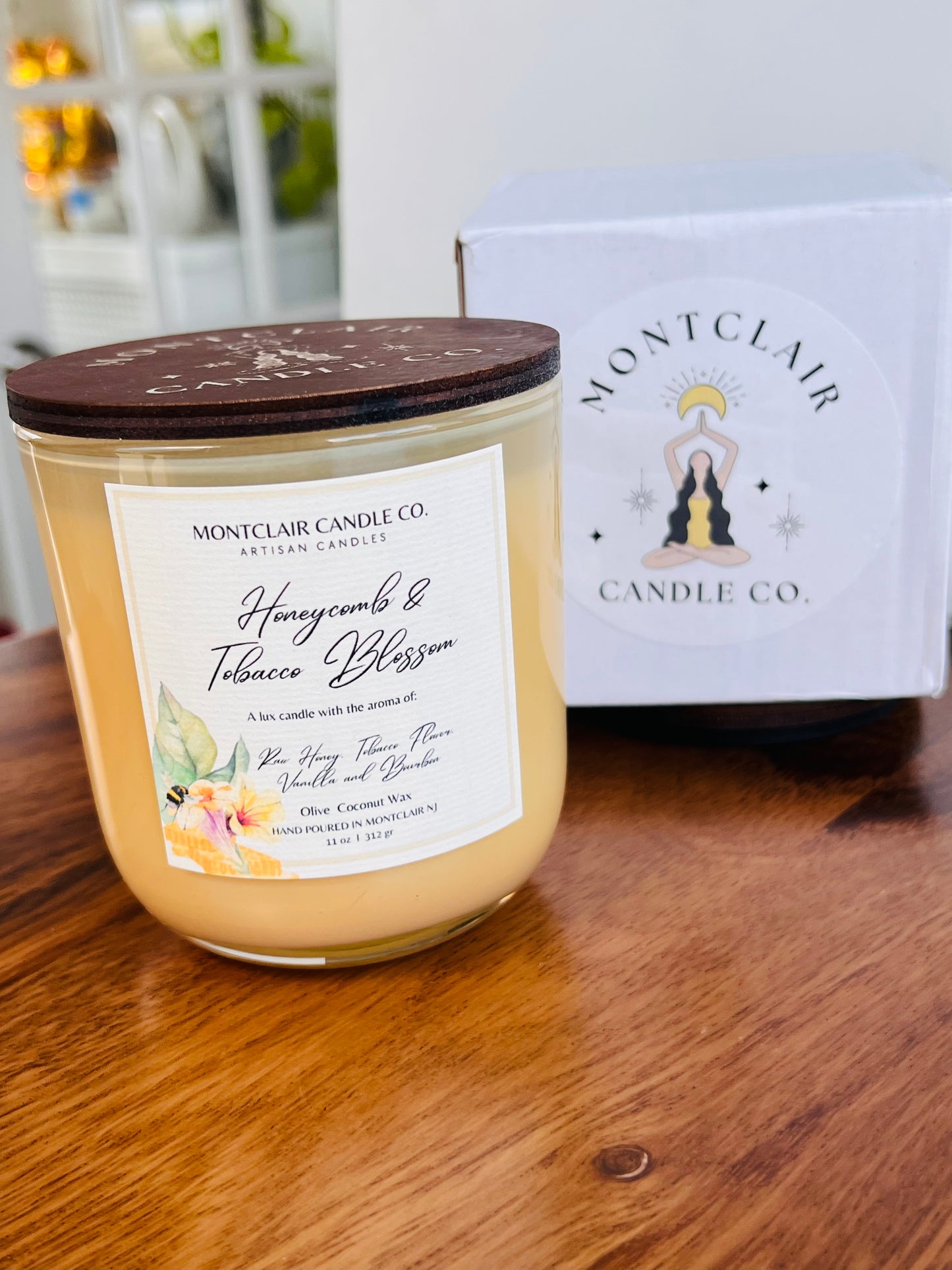 "Honeycomb & Tobacco Blossom" Scented Luxe Aromatherapy Candle | Olive Blend Wax | Summer Limited Edition11 oz