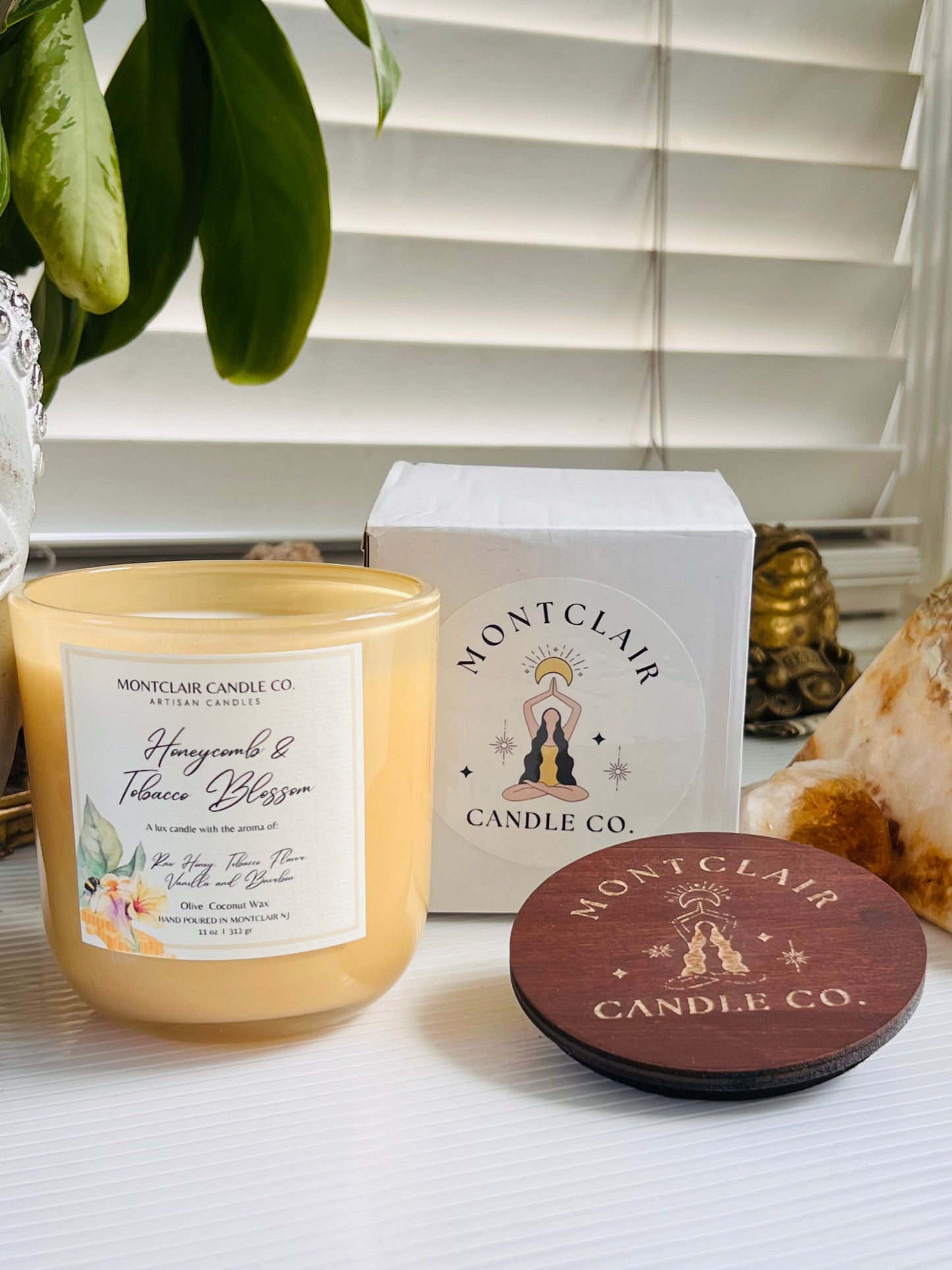 "Honeycomb & Tobacco Blossom" Scented Luxe Aromatherapy Candle | Olive Blend Wax | Summer Limited Edition11 oz