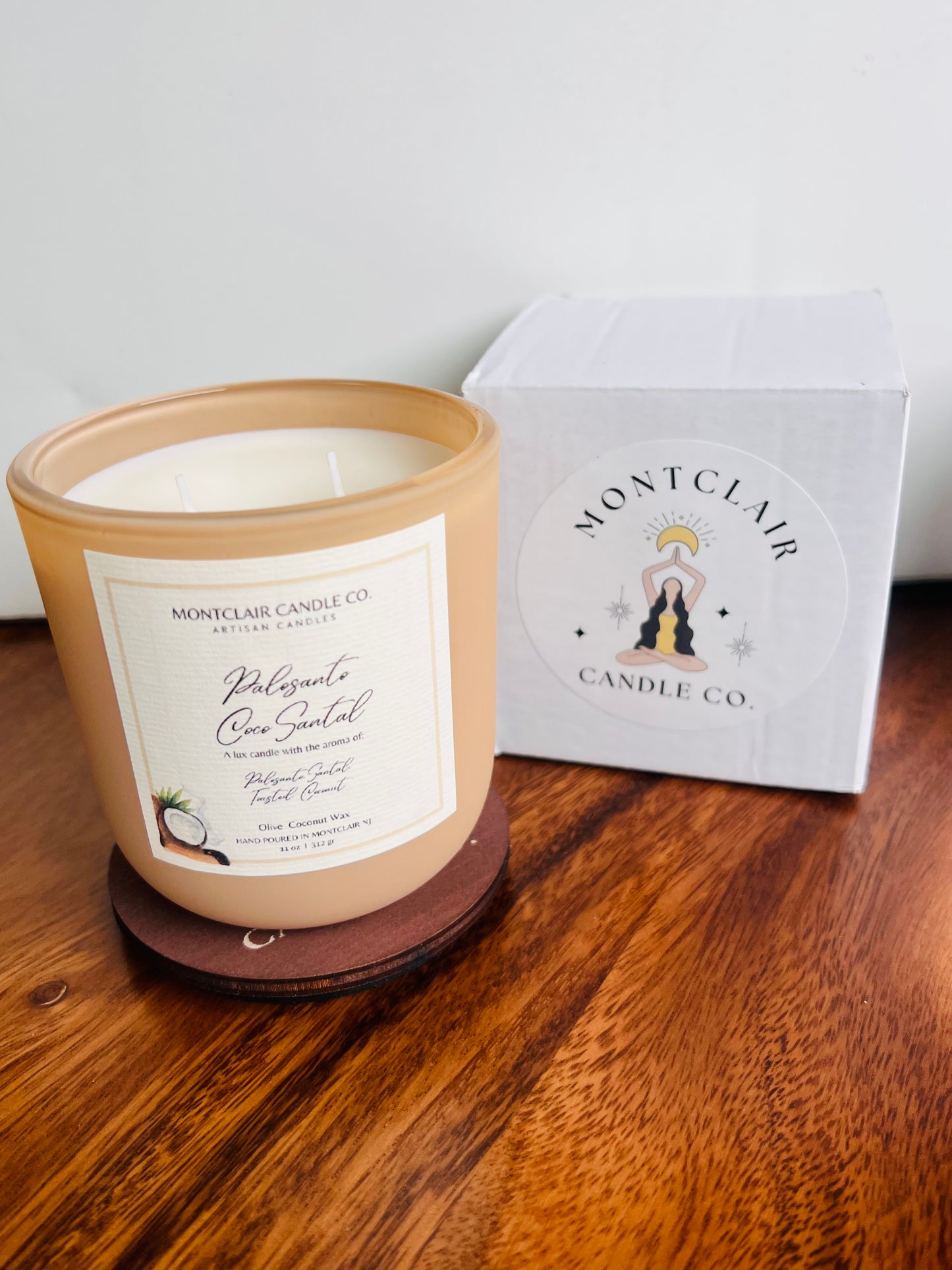 "Palosanto Coco Santal" Luxe Aromatherapy Candle | Olive Wax Blend | 11oz