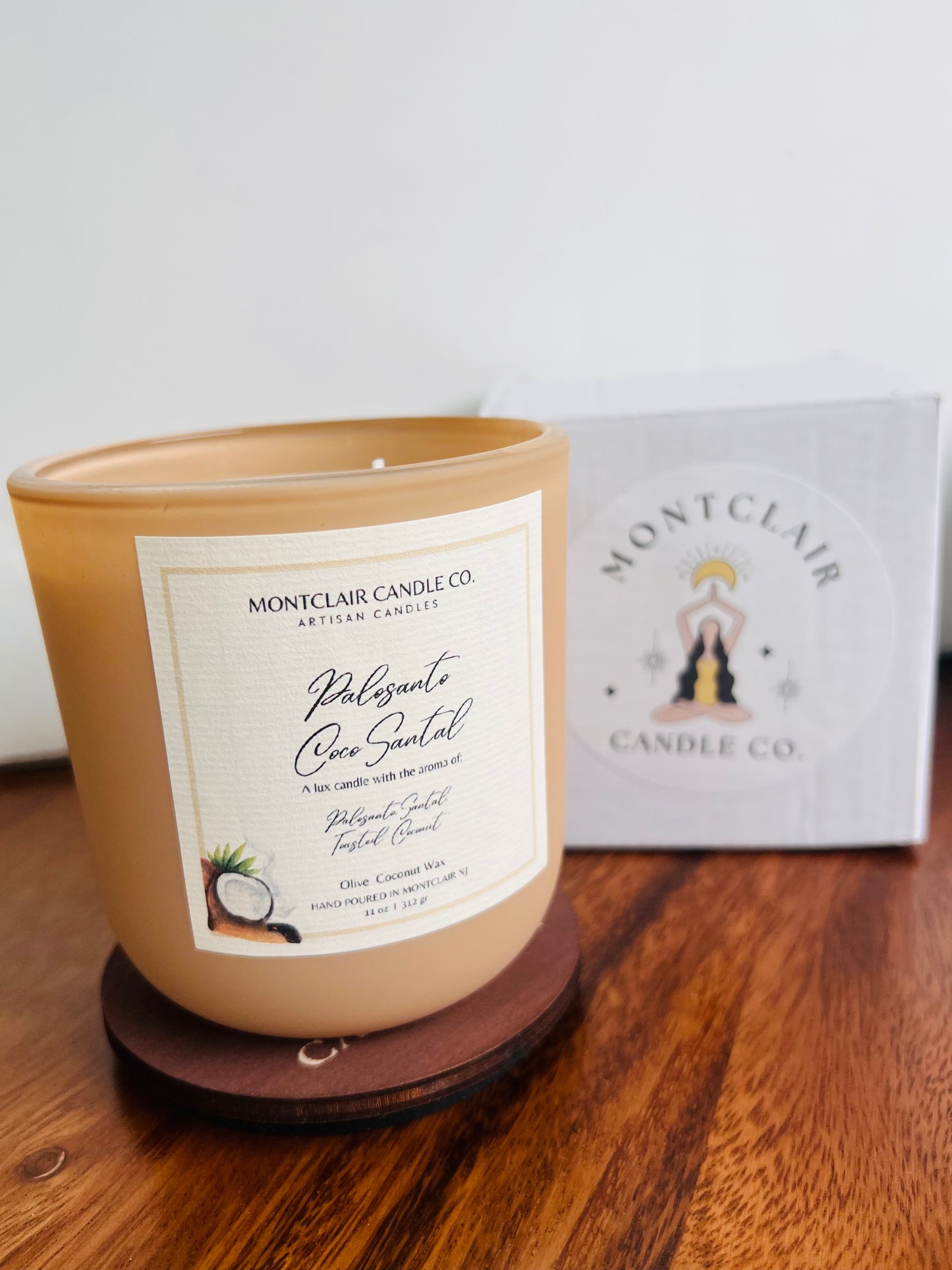 "Palosanto Coco Santal" Luxe Aromatherapy Candle | Olive Wax Blend | 11oz