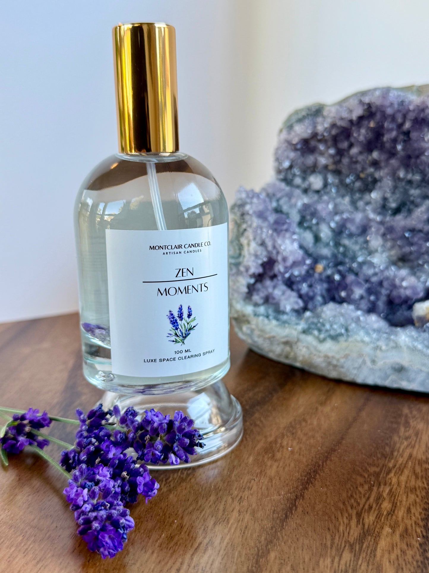 "Zen Moments" Crystal Infused Room Spray | Reiki Pillow Spray with Amethyst | 100 ML