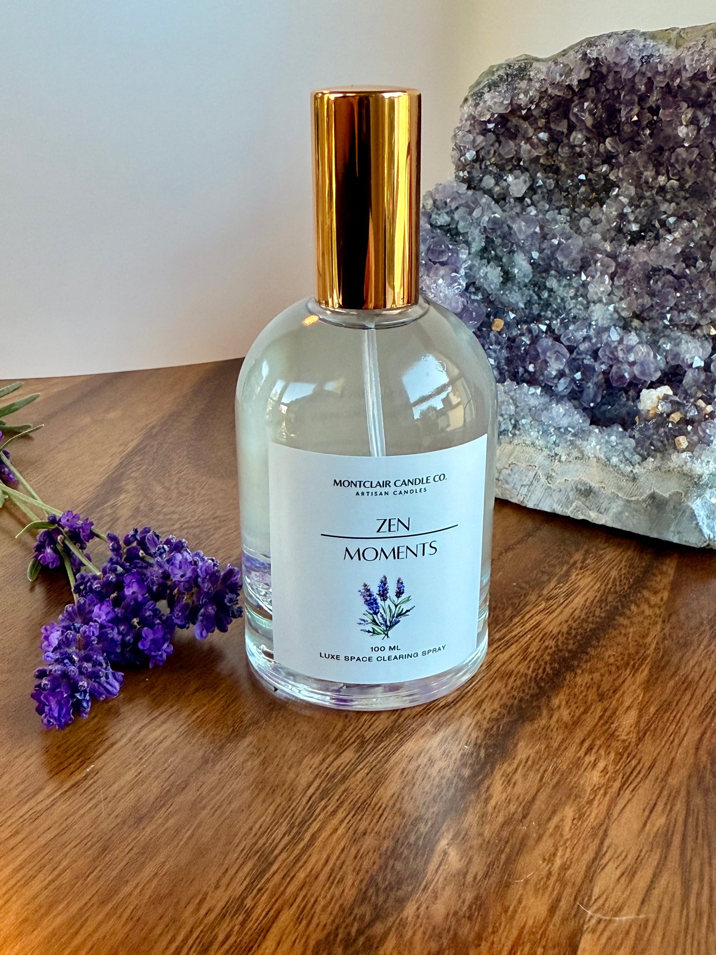 "Zen Moments" Crystal Infused Room Spray | Reiki Pillow Spray with Amethyst | 100 ML