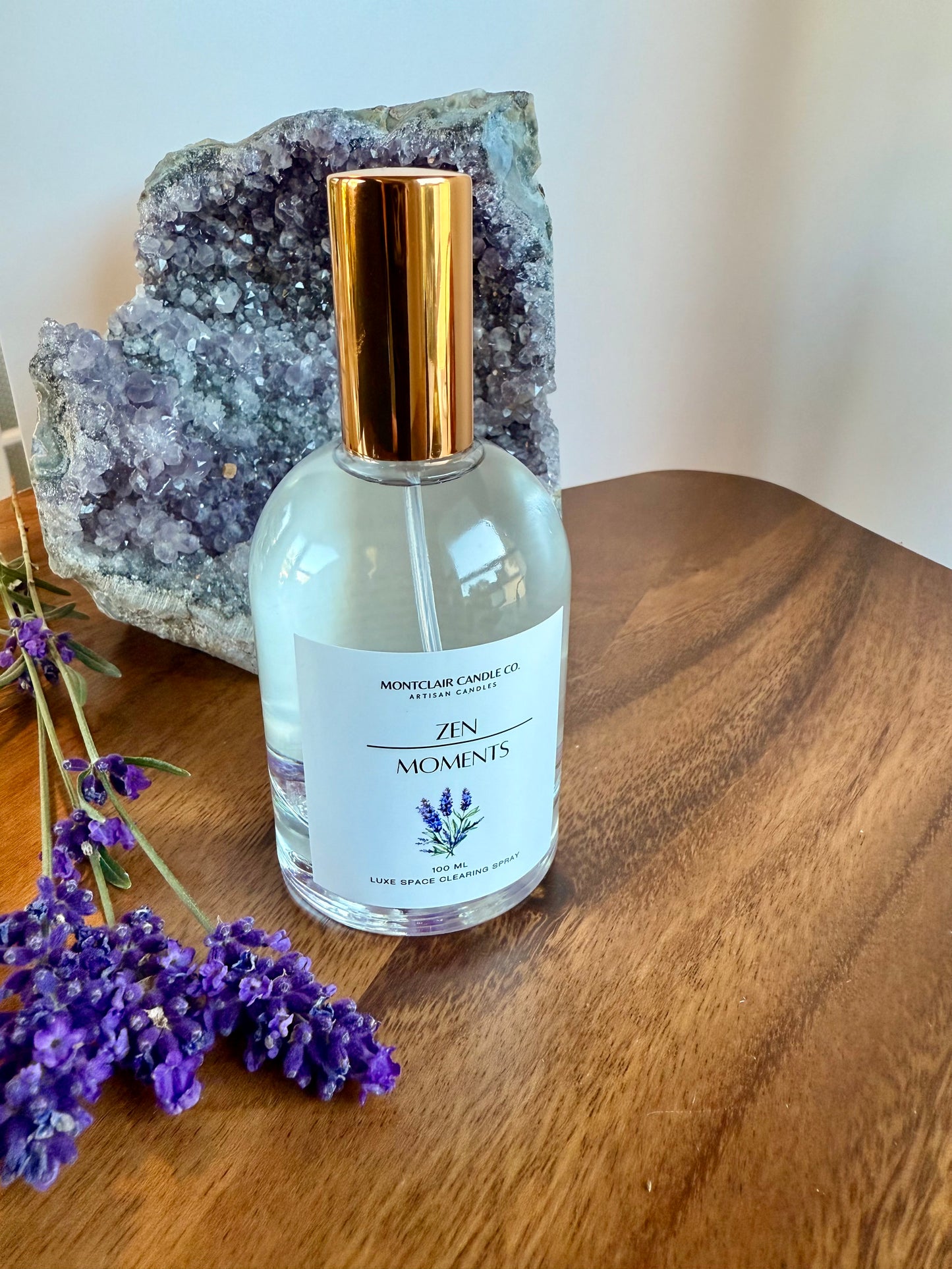 "Zen Moments" Crystal Infused Room Spray | Reiki Pillow Spray with Amethyst | 100 ML