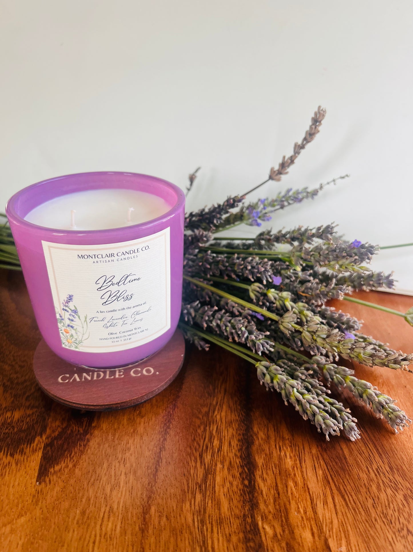 Lavender "Bedtime Bliss" Luxe Aromatherapy Candle | Olive Wax Blend | 11oz