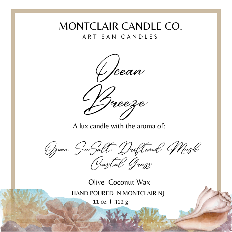 "Ocean Breeze" Luxe Aromatherapy Candle | Olive Wax Blend | Summer Limited Edition | 11 oz