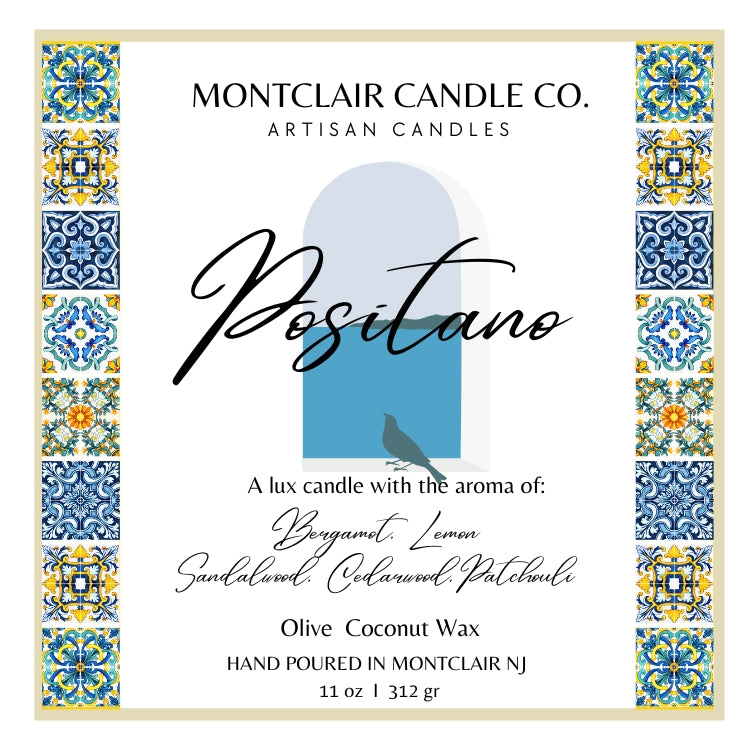 "Positano" Luxe Aromatherapy Candle | Olive Wax Blend Candle | Summer Limited Edition 11 oz