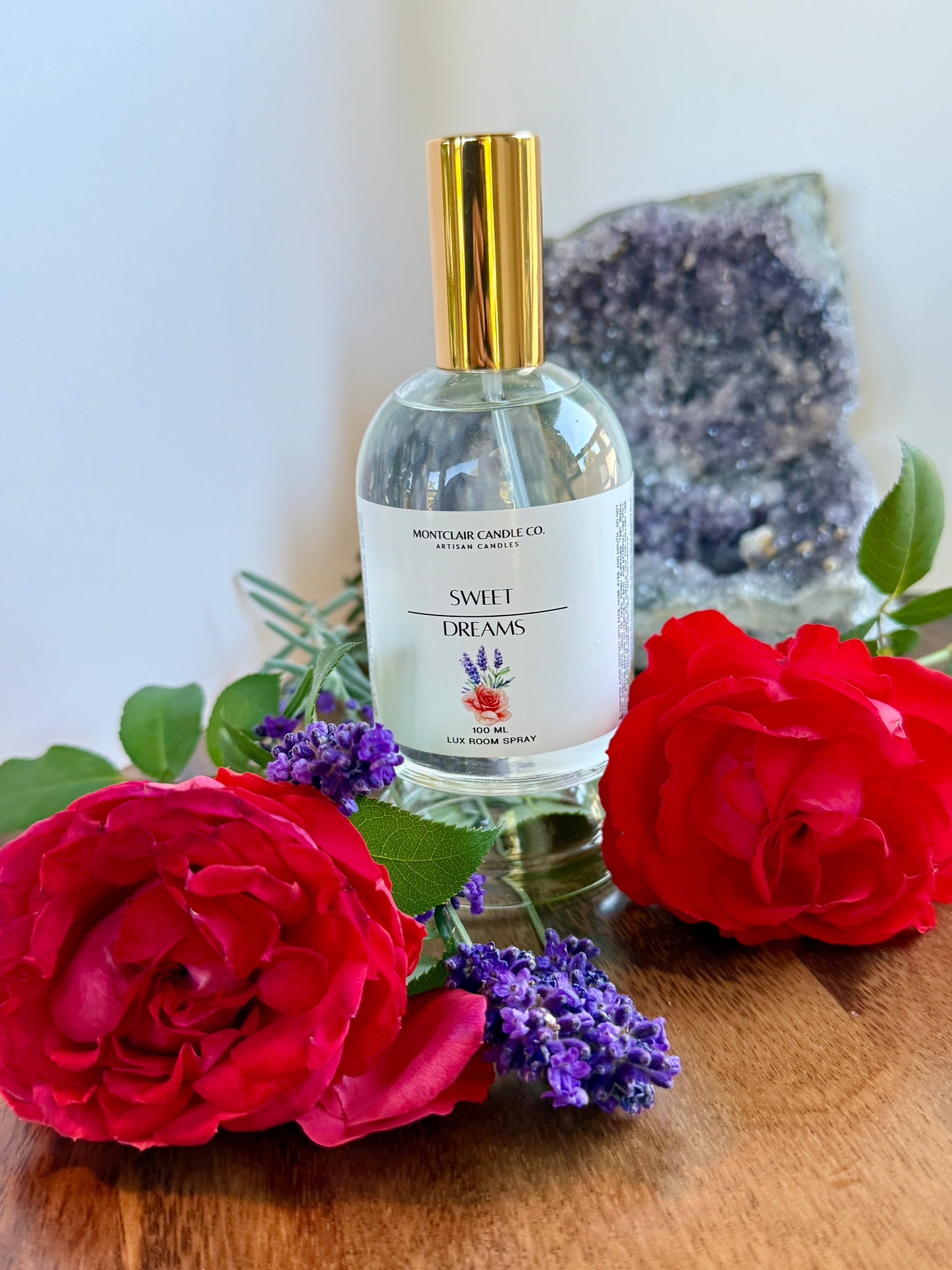 "Sweet Dreams" Rose Lavender Spray | Reiki Pillow Spray with Pink Quartz| 100 ML
