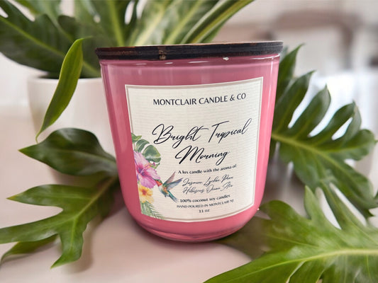 "Bright Tropical Morning"  Luxe Aromatherapy Candle | Olive Wax Blend | Summer Limited Edition|  11 oz
