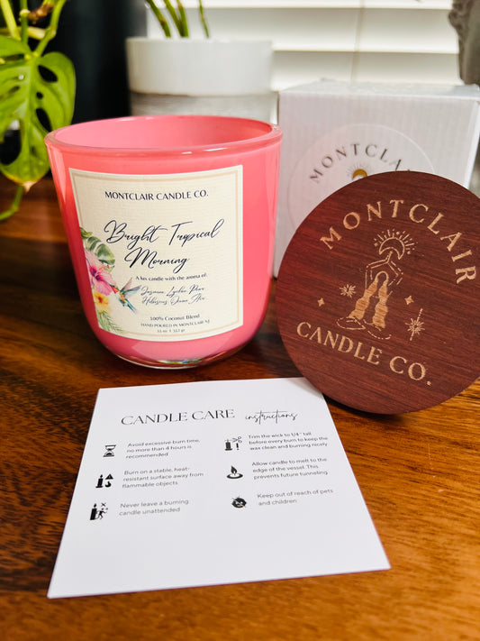 "Bright Tropical Morning"  Luxe Aromatherapy Candle | Olive Wax Blend | Summer Limited Edition|  11 oz