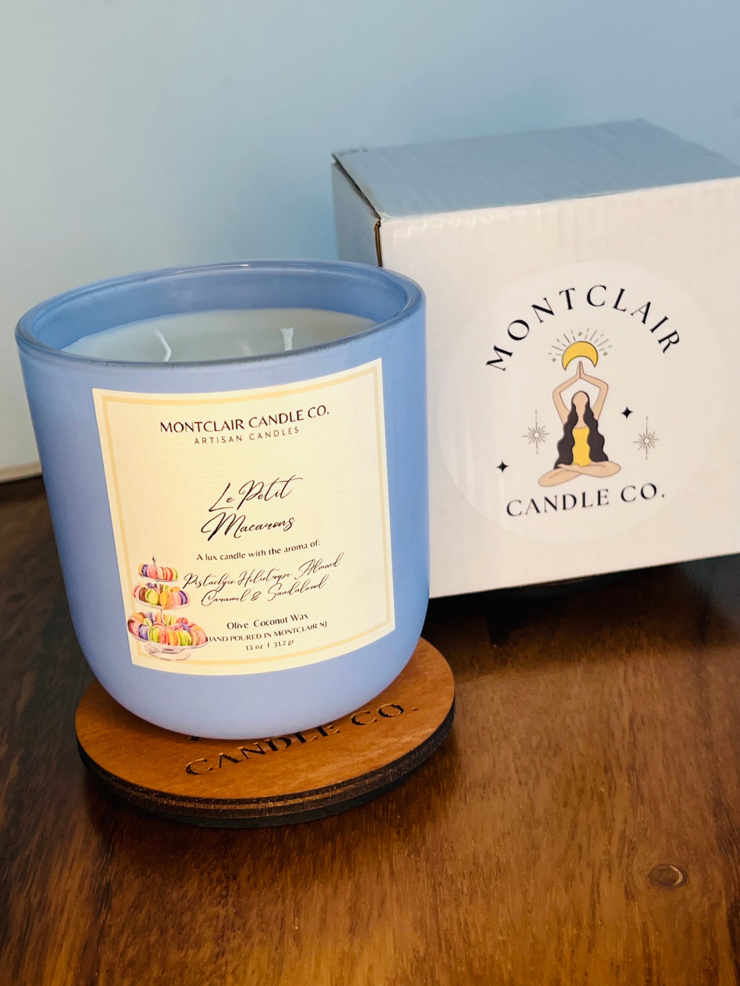 Le Petit Macaron Scented  Luxury Aromatherapy Candle | Olive Coconut Candle |  Vegan Candle | Spring Limited Edition Candle | 11 oz