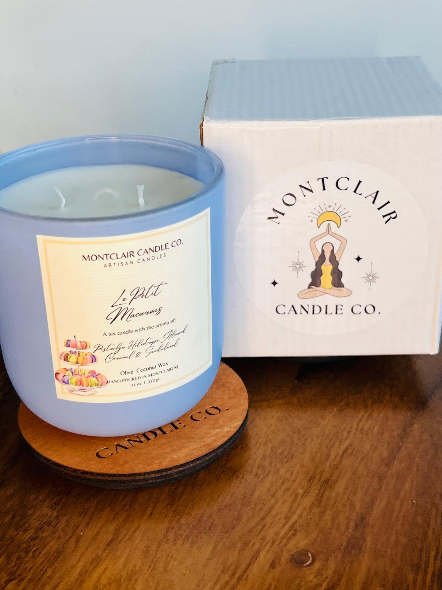 Le Petit Macaron Scented  Luxury Aromatherapy Candle | Olive Coconut Candle |  Vegan Candle | Spring Limited Edition Candle | 11 oz