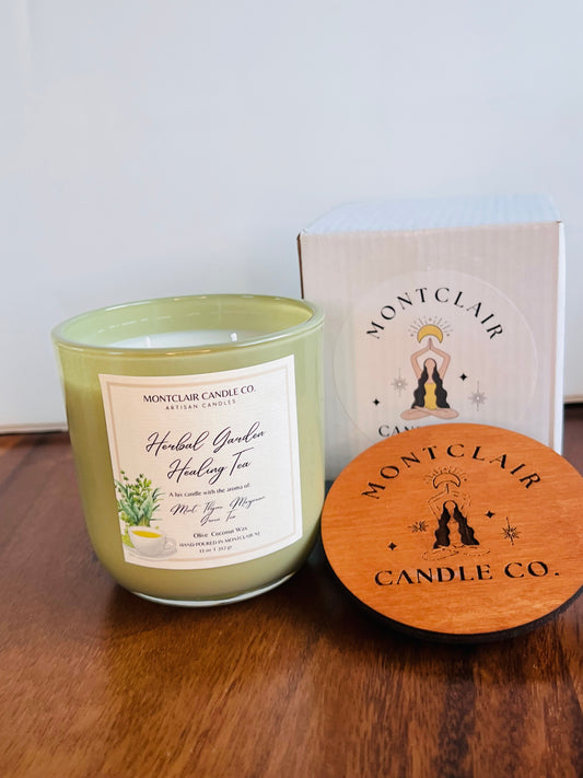 "Garden Healing Tea" Luxe Aromatherapy Candle | Olive  Wax  Blend  | 11 oz