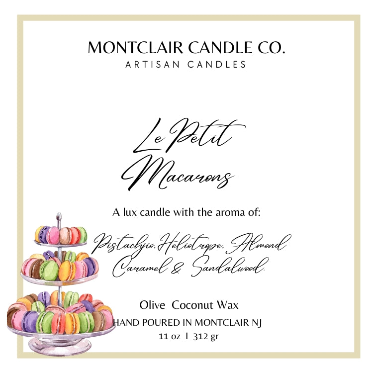 Le Petit Macaron Scented  Luxury Aromatherapy Candle | Olive Coconut Candle |  Vegan Candle | Spring Limited Edition Candle | 11 oz