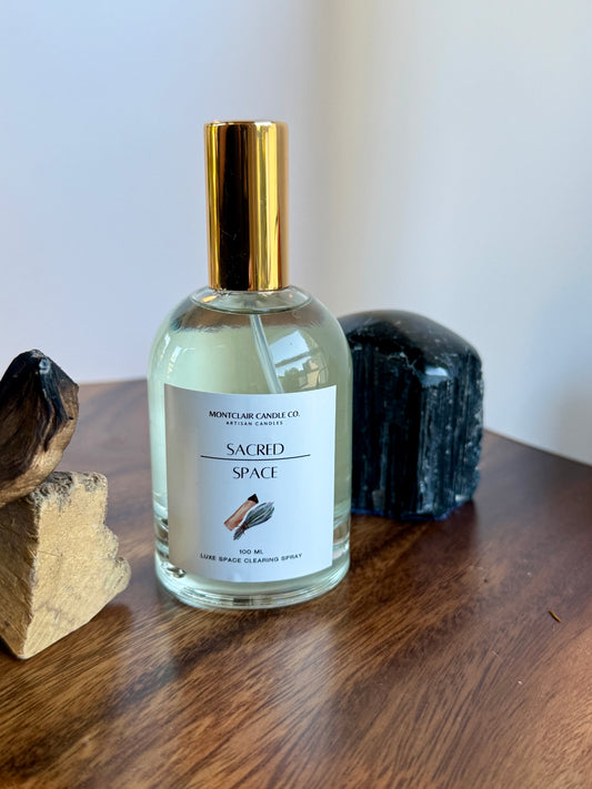 "Sacred Space" Palo Santo & Blue Sage  Crystal Infused Spray  | Reiki Room Spray for Energy Cleansing | 100 ML