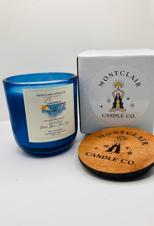 "Summer Vibes" Scented  Luxe Aromatherapy Candle | Olive Wax Blend | Summer Limited Edition Candle | 11 oz