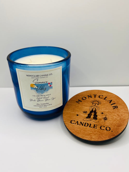 "Summer Vibes" Scented  Luxe Aromatherapy Candle | Olive Wax Blend | Summer Limited Edition Candle | 11 oz