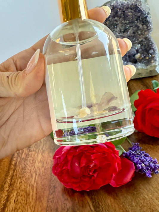 "Sweet Dreams" Rose Lavender Spray | Reiki Pillow Spray with Pink Quartz|  100 ML