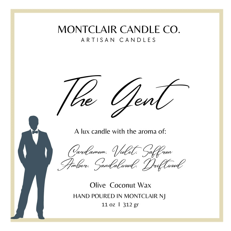 "The Gent" Luxe Aromatherapy Candle | Olive Wax Blend | 11 oz